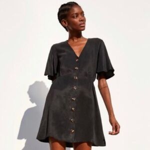 Zara Black Button-Down Sundress